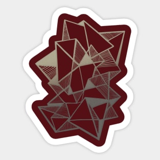 Geometric metallic triangles abstract Sticker